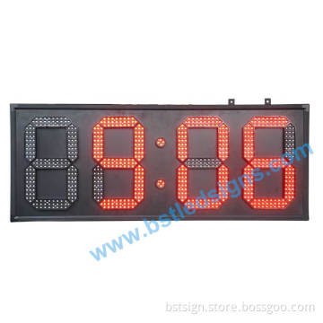 Outdoor Red Digital LED Clock Sign (6", 8", 10", 12", 15", 20", 24", 33")